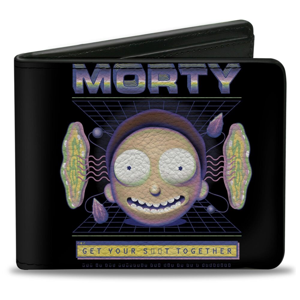 9798 Wallet Bifold PU Rick and Morty Morty Expression Get Your S**t